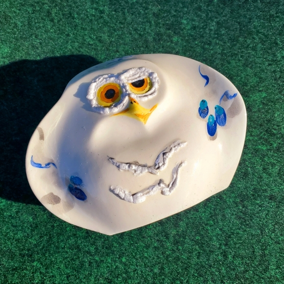 Vintage Rare Barbara Baatz Decorative Ceramic Owl Art Figure Signed By Artist - Picture 9 of 11